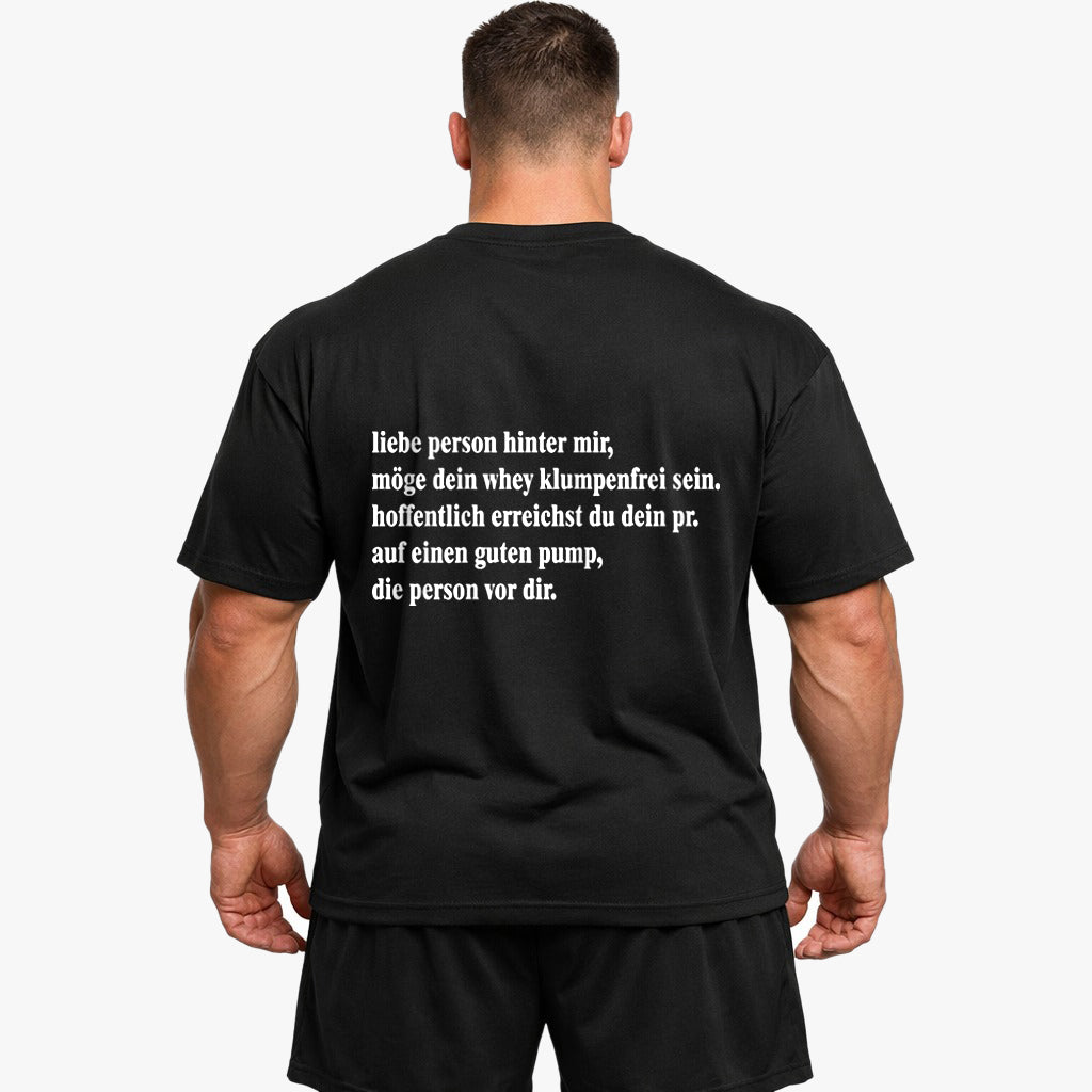liebe person hinter mir (Backprint) Oversized Shirt